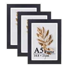 Scholar Tree A5 Frames Black Set of 3,14.8x21cm Picture Frames,Wooden
