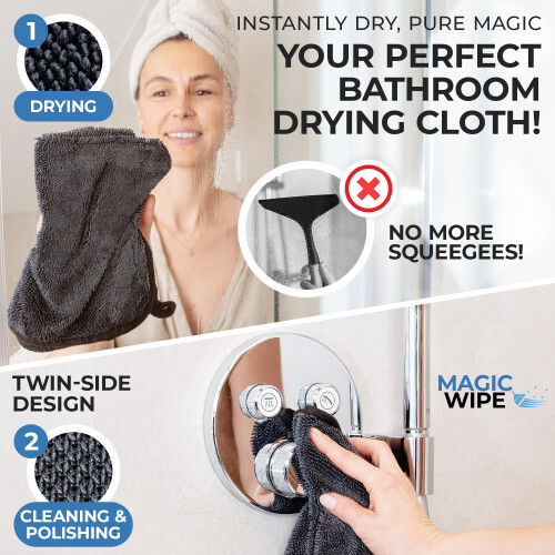 Magicwipe Bathroom Drying Cloth XXL (4060 cm, 2 Pack) – Removes Lime 1