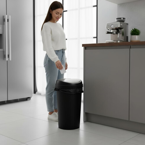 SPECTRAPLAST 50L Top Touch Kitchen Bin Large Indoor Rubbish Bin with 1