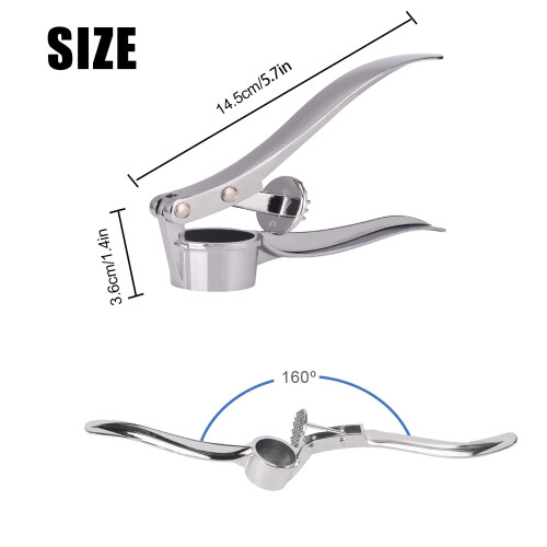 Jsdoin Professional Kitchen Garlic Press/Mincer/Crusher UK, Peeler Squ 1
