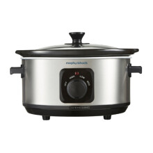 Morphy Richards 3.5L Stainless Steel Slow Cooker, 3 Heat Settings, One