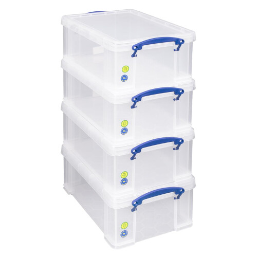 Really Useful Box 9 Litre Plastic Storage Box Clear, Multi-purpose sta 2
