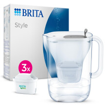 BRITA Style Water Filter Jug Grey (2.4L) Starter Pack incl. 3x MAXTRA