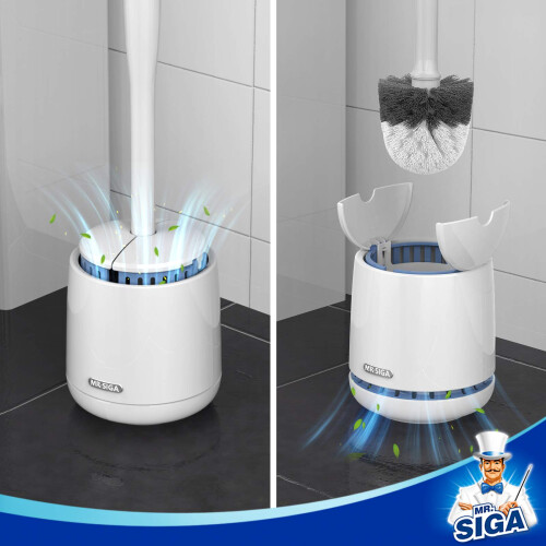 MR.SIGA Toilet Bowl Brush and Holder, Premium Quality, with Solid Hand 2
