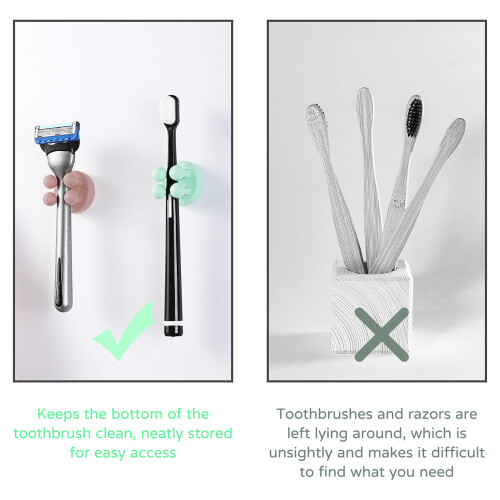 Silicone Toothbrush Holders Multi-Function Hook Razor holder Waterproo 2