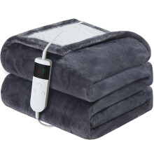 Qieryun Heated Electric Blanket 150x200cm Machine Washable Fleece & Sh