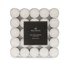 Wax Lyrical Unscented Tealights 50PK, White/Ivory