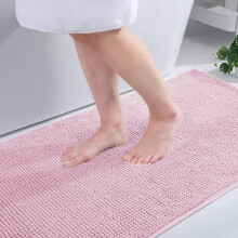 smiry Non Slip Chenille Bath Mat, 60 x 90 cm, Extra Soft Bathroom Mat,