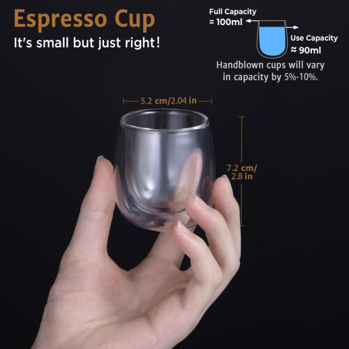 glastal Double Walled Espresso Coffee Glass Cups Glasses Borosilicate 1