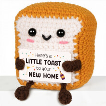 Housewarming Gifts New Home, Handmade Crochet Toast Plush With 'Here's