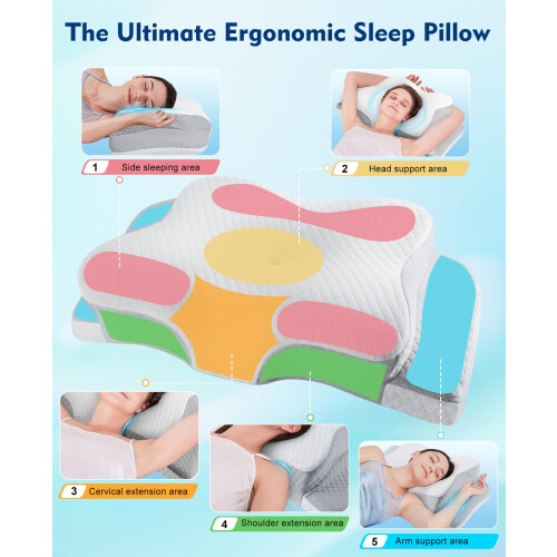 Hydomi Cervical Memory Foam Pillow for Neck and Shoulder Pain-Adjustab 1
