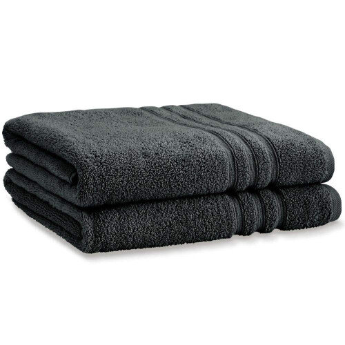 Catherine Lansfield Catherine Lansfield Zero Twist Cotton 90x140cm Bath Sheet Charcoal Gre 1