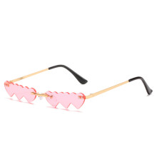 Heart Shaped Rimless Glasses UV400 Protection Lightweight Sunglasses Fashion Design Durable Unisex Anti-Glare Lenses Candy Colors for All Face Shapes