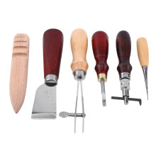 Naaiset met pons, leernaaigereedschap met gewaxte draad, naalden met groot oog, priem voor meubelreparatie, zware naaiset