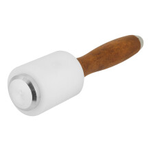 Nylon hamer met houten handvat, leersnijhamer met stevige constructie voor professionele leerbewerking, comfortabel handvat voor doe-het-zelf