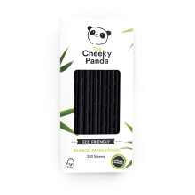 The Cheeky Panda Bamboo Paper Straws | 250 Black Coloured Paper Drinki