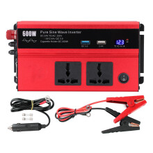 Modified Sine Wave Power Inverter LCD Screen Display DC To AC Converter Overheat Protection Voltage Protection Car Plug Adapter USB Charging Ports