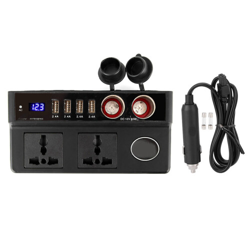 Stable Output 200W Car Inverter With Smart Cooling Fan And LED Indicator High Conversion Efficiency Multi Device Charging On Road Trips