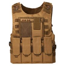 Airsoft Vest Molle Plate Carrier  Adjustable Breathable Paintball Vest With Detachable Pockets For Training Hunting