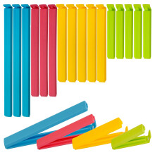 Set of 16 - Food Bag Clips for Food Storage in 4 Assorted Sizes & Colo