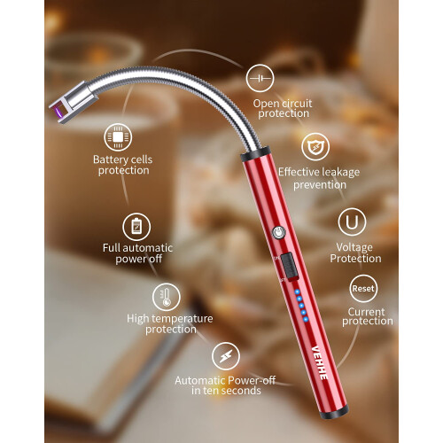 VEHHE Lighter, Rechargeable Candle Lighters with Safety Switch Flexibl 2