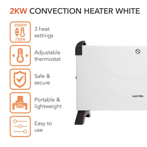 Warmlite Warmlite WL41007 2000W Convection heater with an Adjustable Thermostat 1