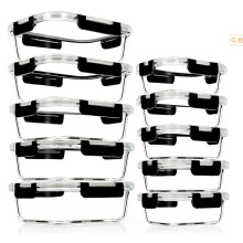 Eidoct Glass Containers with Lids, 10 Pack Airtight Glass Meal Prep