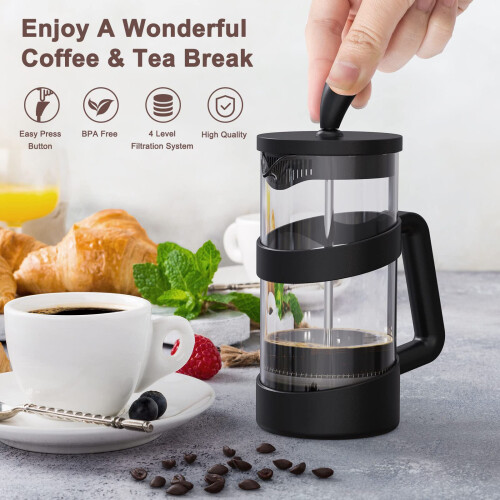 RAINBEAN 2 Cup Cafetiere Coffee Press French Press Maker for Filter Co 1