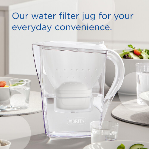 BRITA BRITA Marella Water Filter Jug White (2.4L) Half Year Pack incl. 6x MA 1