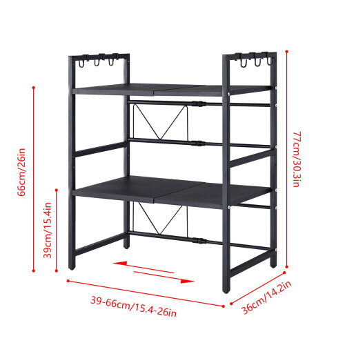 BELIFEGLORY Expandable Microwave Oven Rack, Kitchen Countertop Over Mi 1