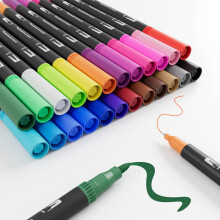 Jnyan Dual Brush Marker Pens, 24 Colors Fine & Brush Tip for Adults an