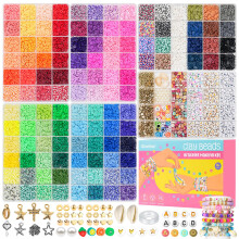 Gionlion Clay Beads 6 Boxes Bracelet Making Kit, 120 Colors Clay Beads