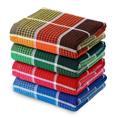 RMTech Premium Cotton Tea Towels Set– Super Absorbent, Durable & Soft,