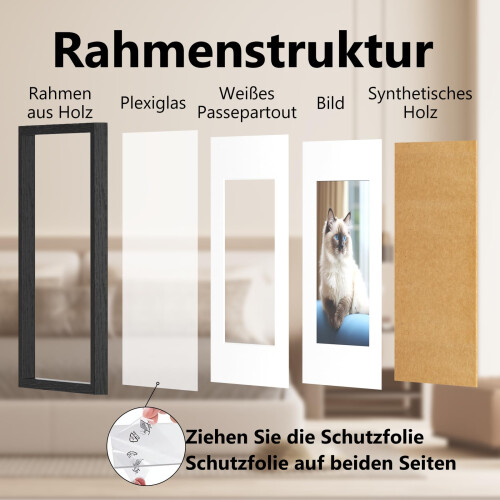 RUN HELIX A2 Picture Frame, 3 Pack Black A2 Frames 42 x 59,4cm for Wal 2