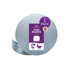 Culpitt Cake Board, Cake Drum, Silver, 8 Inch (203mm) Round, 0.5 Inch