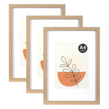 KAIWIN Picture Frame Grey A4(21x30cm) set of 3-15x20cm with Mat, photo