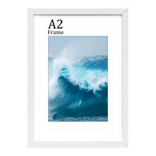 FamiPrts A2 Frame, Wooden A2 Picture Frames, Versatile White Frame, Du