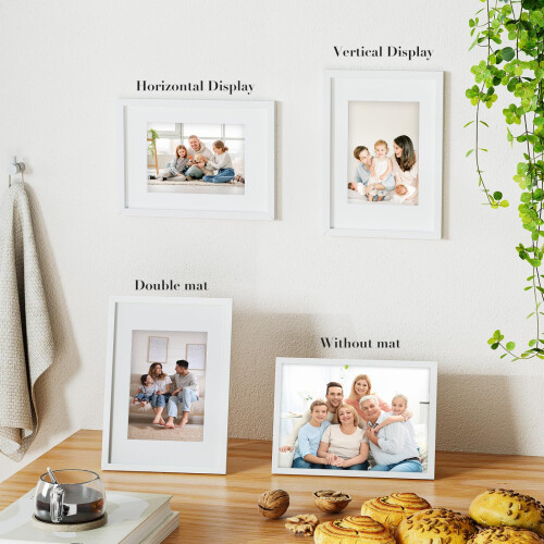 FamiPrts A2 Frame, Wooden A2 Picture Frames, Versatile White Frame, Du 2