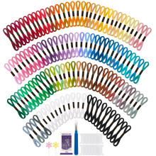 VynyQoo 120PCS Embroidery Threads Kits, 8m (6 Strand) Cross Stitch Threads, 102 Colours Embroidery Floss for Embroidery, DIY Crafts & Sewing Projects