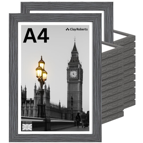 A4 Photo Frame, Dark Grey, Pack of 24, Picture Frame, Certificate, Art