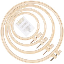 LAMXD 4Pcs 4 Sizes Round Embroidery Hoop Plastic Circle Cross Stitch H