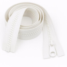White 40" (101.5cm) Heavy-Duty Chunky Zip – Separating Style, Strong #