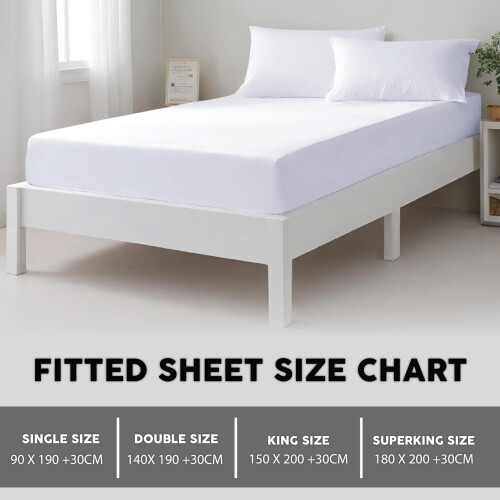Funky Gadgets Super King Size Deep Fitted Sheets- White 100% Egyptian 2