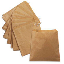200 x Brown Strung Kraft Paper Food Bags Food use, Groceries, Sandwich