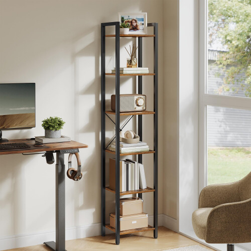 VASAGLE VASAGLE 6-Tier Bookshelf, Bookcase, Shelving Unit, for Office, Study, 1