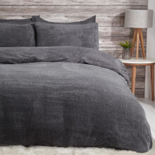 Sleepdown Teddy Fleece Duvet Cover Quilt Bedding Set with Pillow Cases