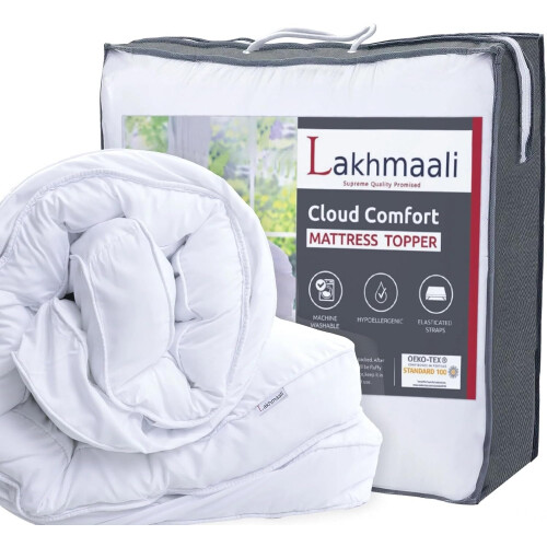 Lakhmaali Mattress Topper Double Bed - Extra Thick Deep Filled Quilted
