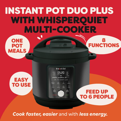 Instant Pot Duo Plus with WhisperQuiet Multi-Cooker 5.7L - Black, Elec 1