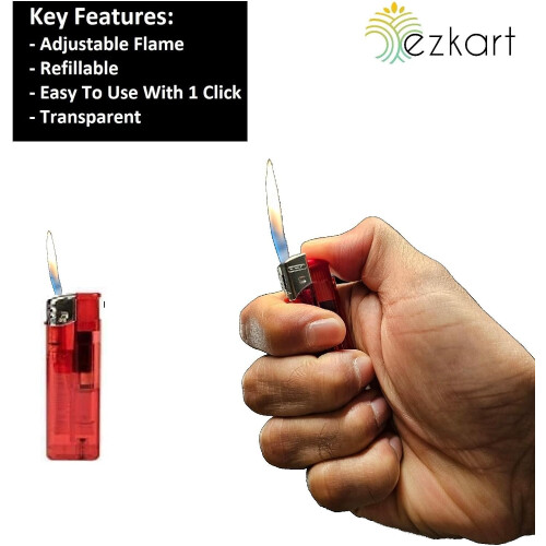 ezkart | Pack of 5 - Multipack Assorted Colour Lighters with 1