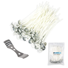 TheAmbrella Candle Wicks for Making Candles 50Pcs- 10cm Long Pre-Waxed